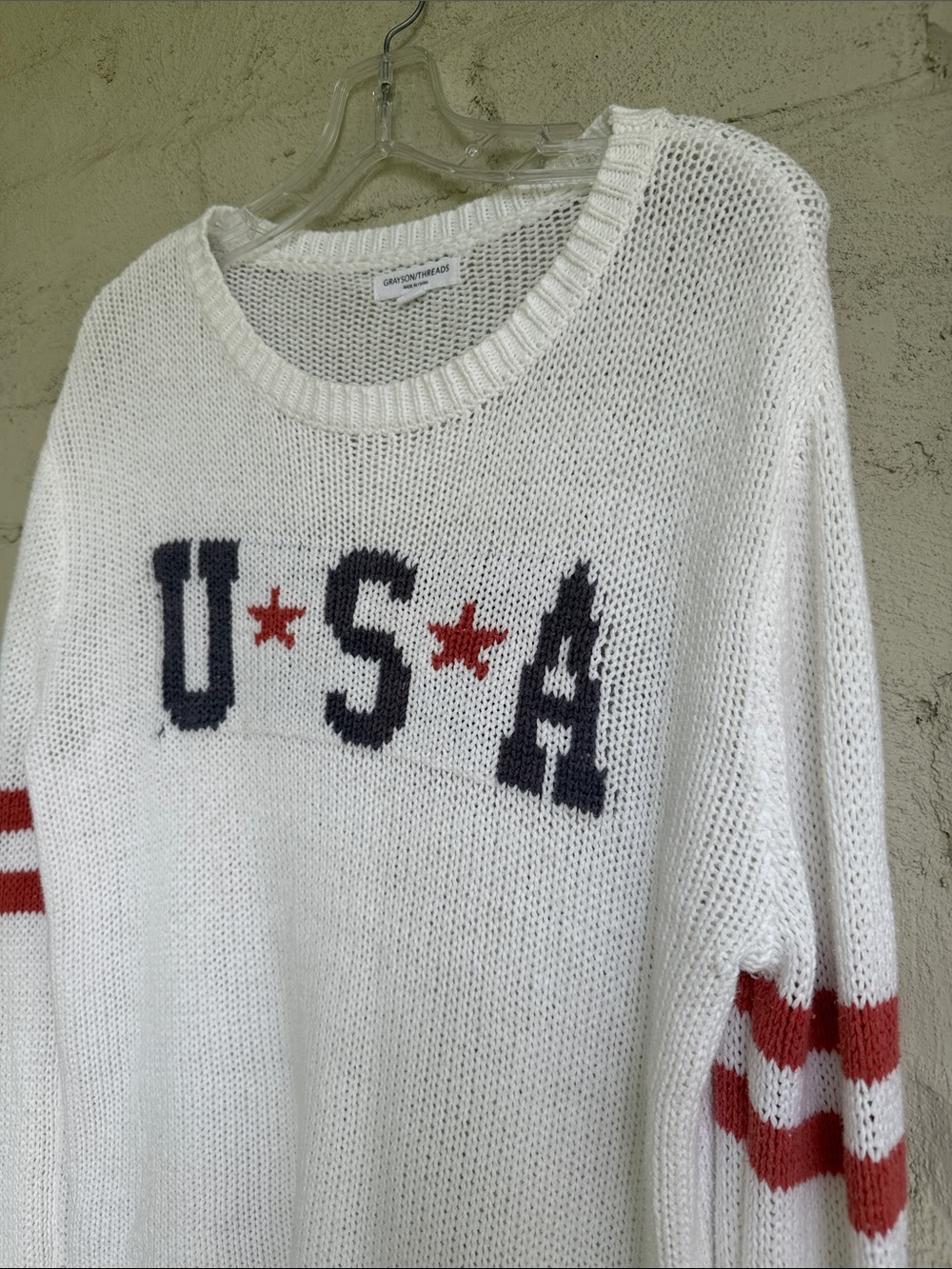 Grayson Threads USA Pullover Patriotic Sweater Size Small - Picture 4 of 9